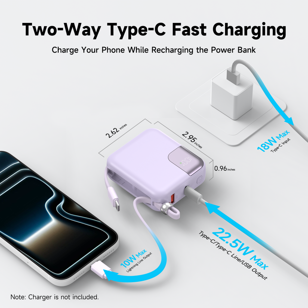 power bank, charging fast type c cord lightning super charge
